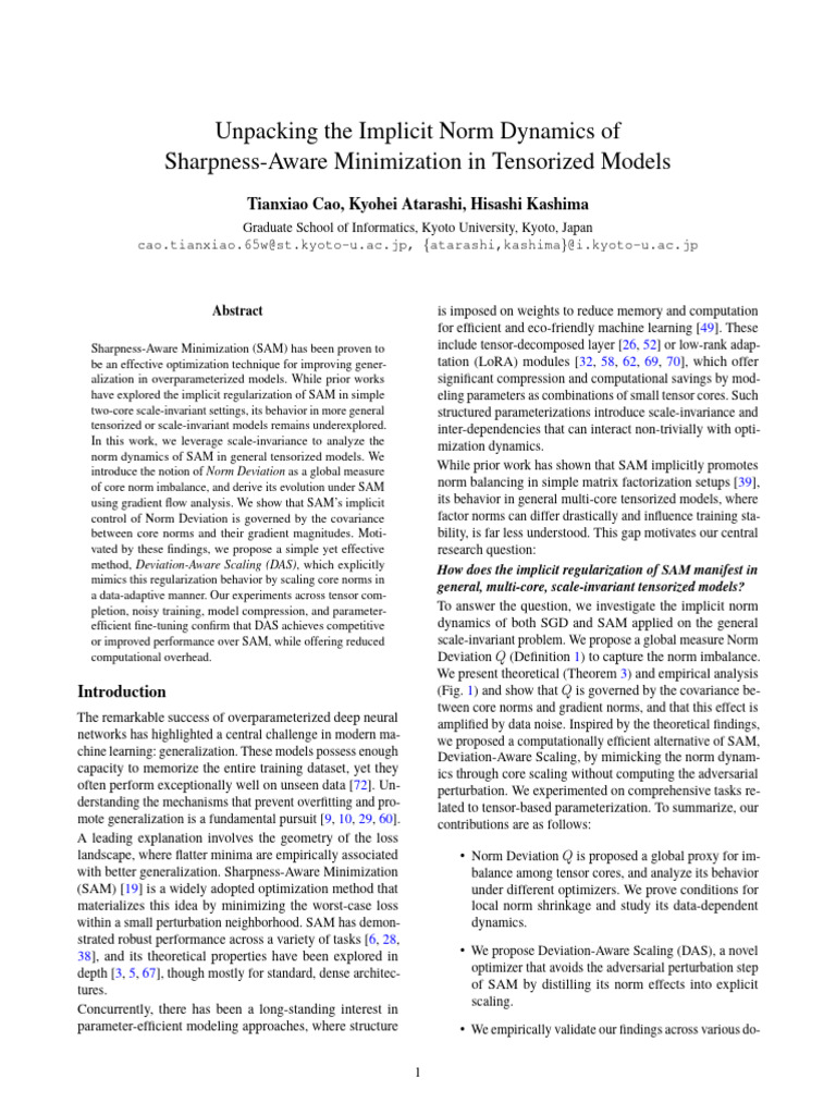 Norm Dynamics in Sharpness-Aware Minimization | PDF | Matrix ...