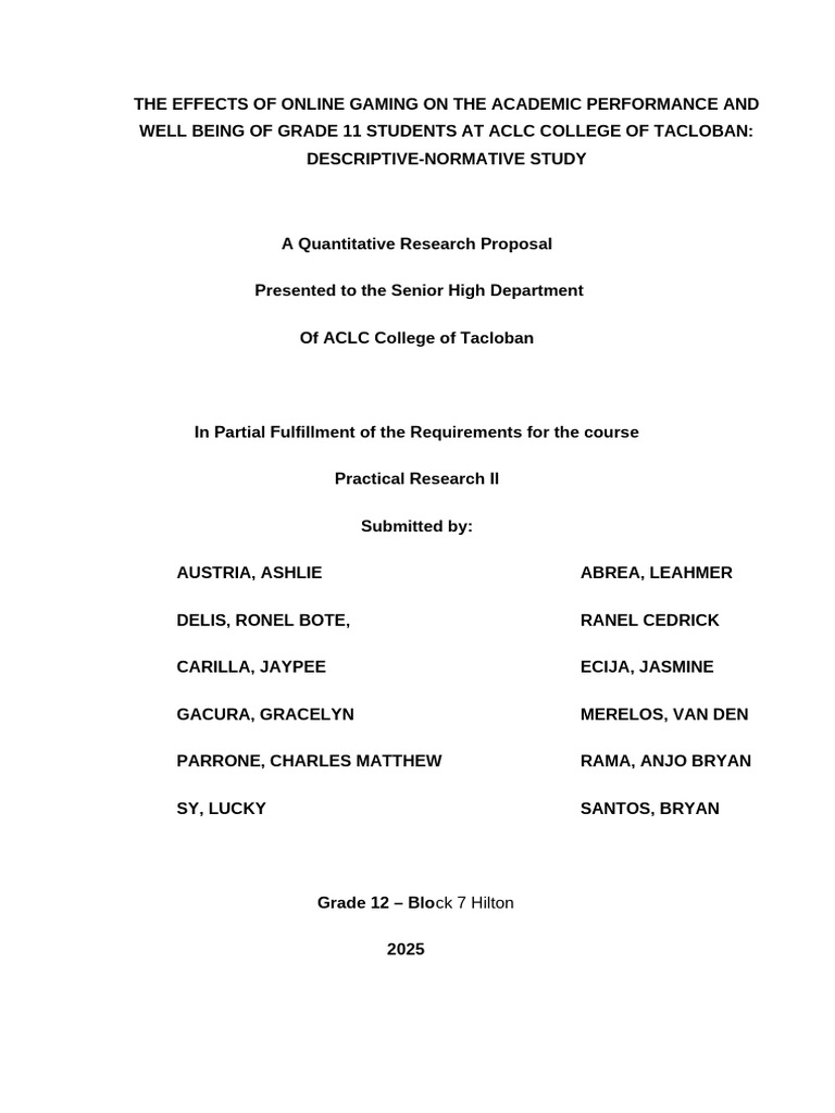 GROUP 1 PR II 1& 2 Chapter | PDF | Emotional Self Regulation | Well Being