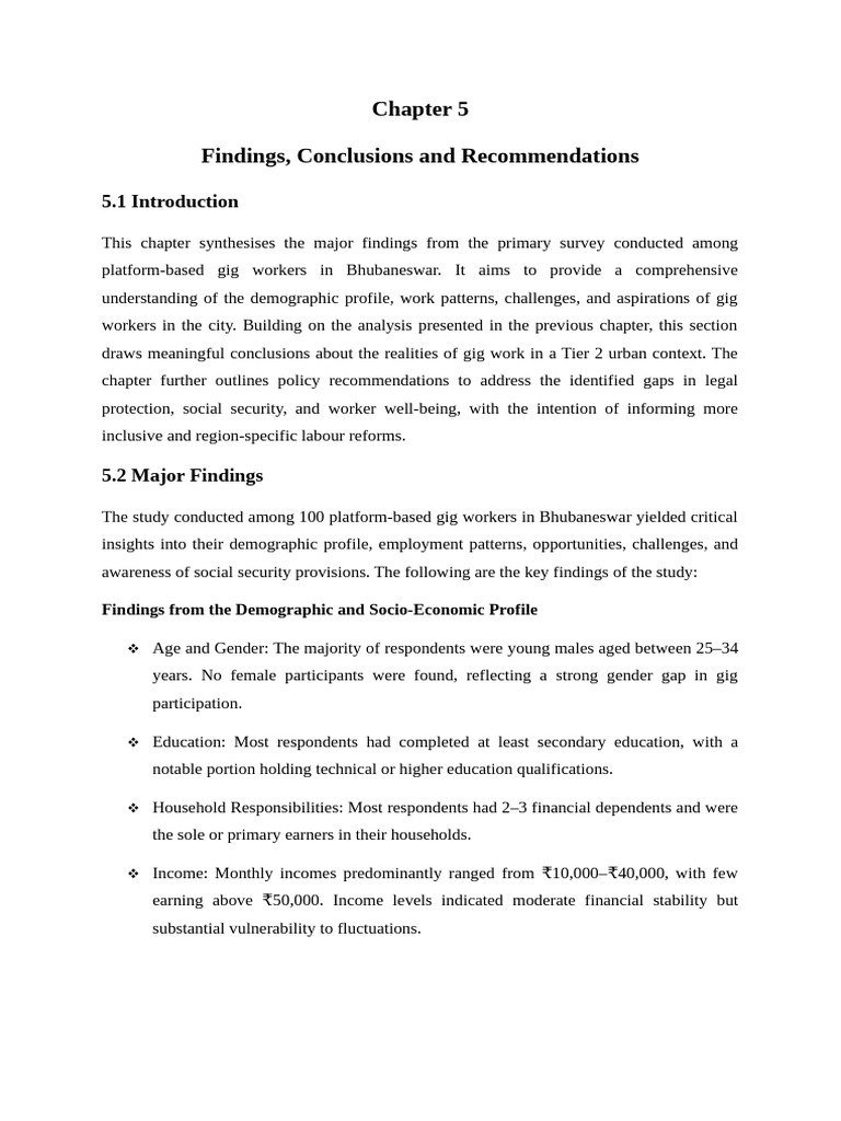 Chapter 5 Conclusion and Recommendations | PDF | Social Protection ...