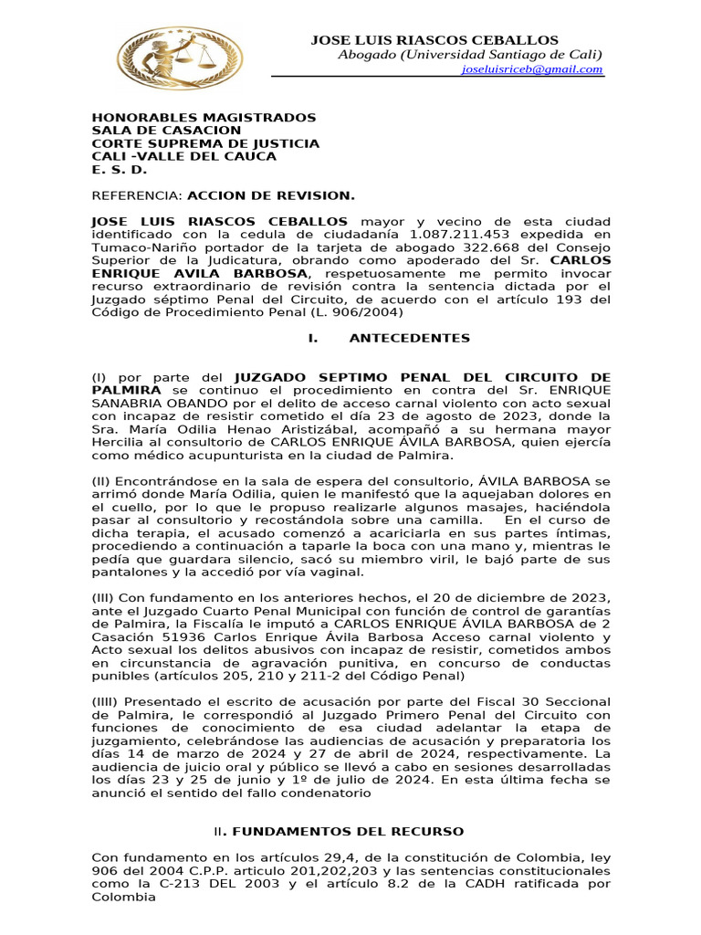 Recurso de Revisión en Caso Penal | PDF | Debido al proceso | Justicia