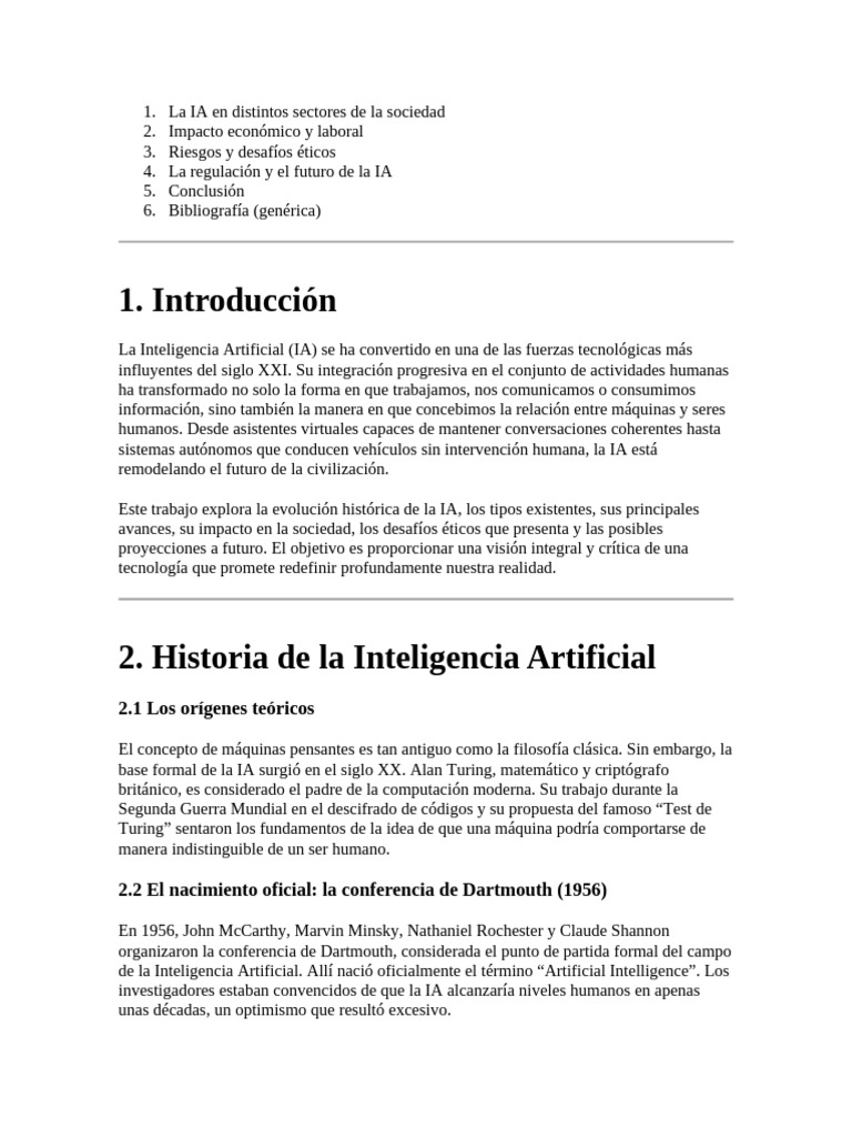La IA en Distintos Sectores de La Sociedad | PDF | Inteligencia ...