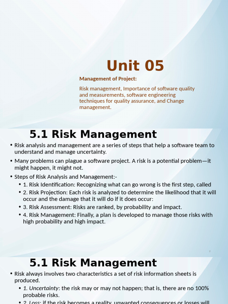 Unit 05 | PDF | Software Testing | Risk