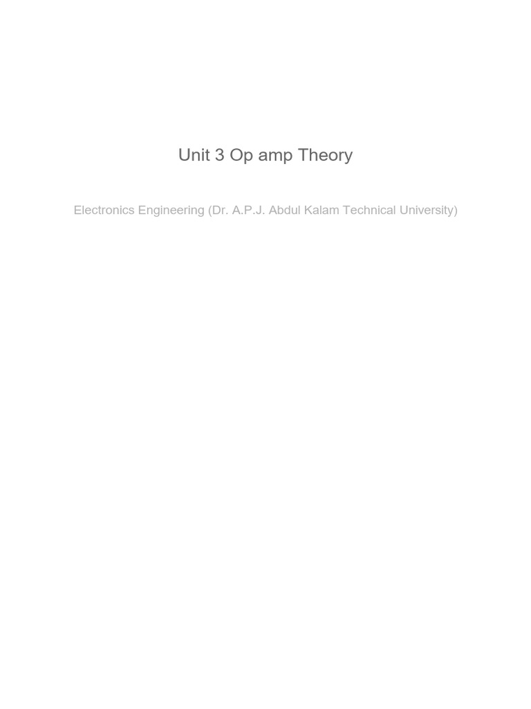 Unit 3 OP-Amp | PDF