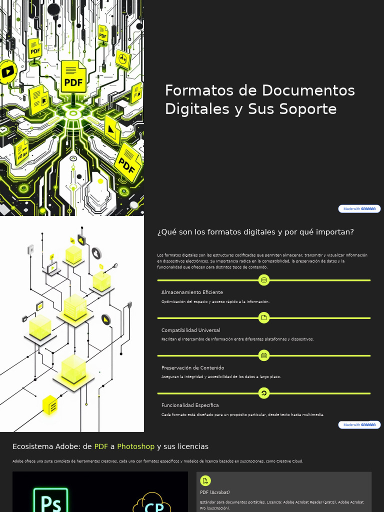 Formatos Digitales: Tipos y Usos | PDF | HTML | Adobe Photoshop