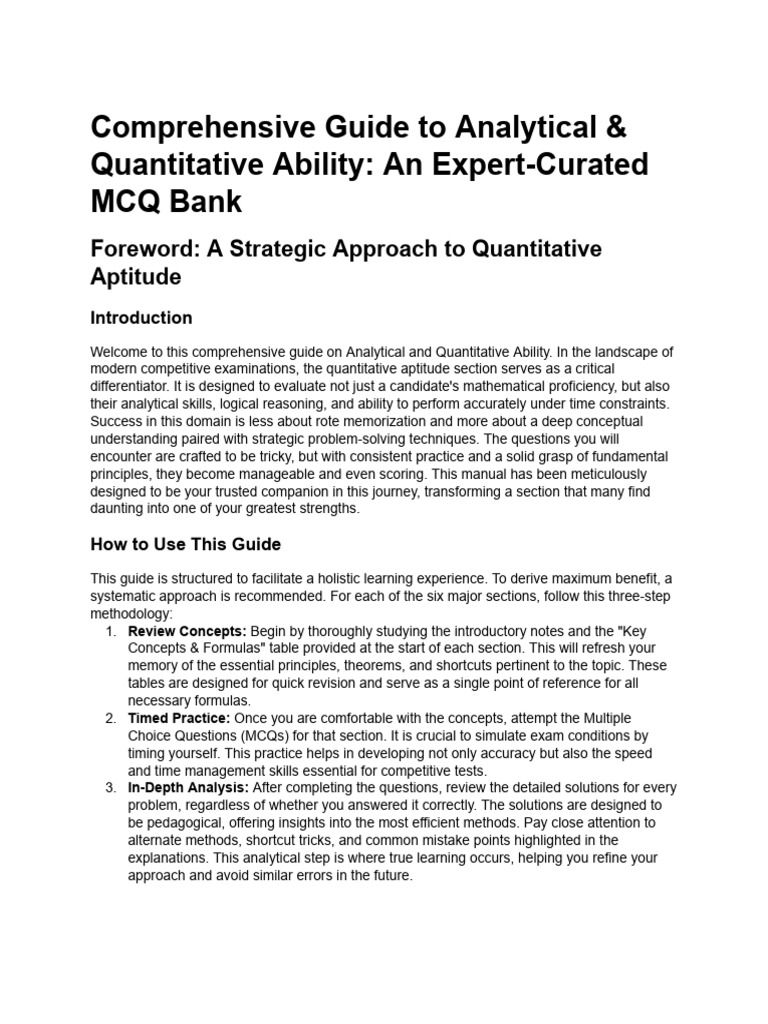 Analytical & Quantitative Ability MCQs | PDF | Numbers | Mathematics