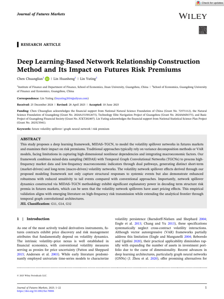 Deep Learning for Futures Risk Premiums | PDF | Deep Learning | Risk