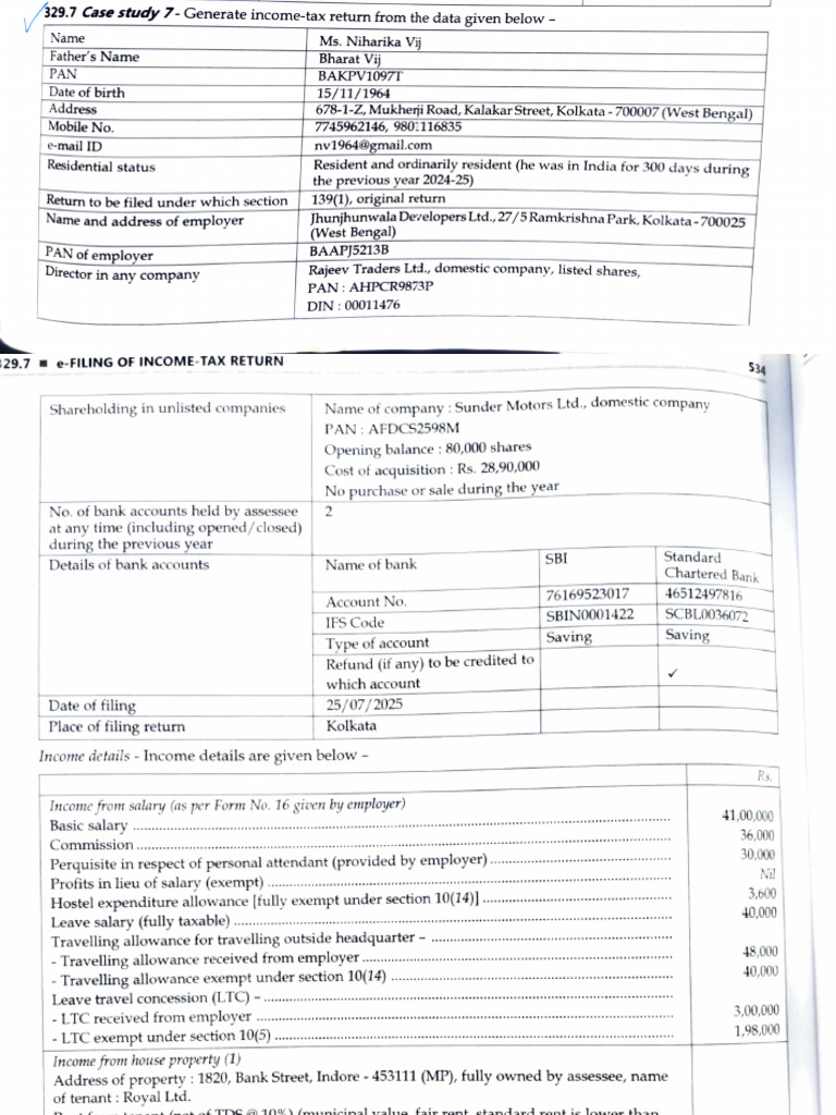 Income Tax Return Case Study 2024 | PDF | Taxes | Capital Gains Tax