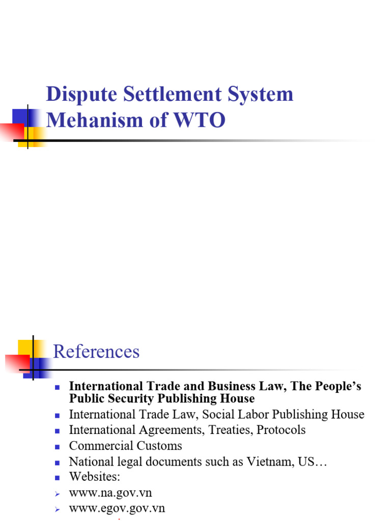 WTO Dispute Settlement System Overview | PDF | International Relations ...