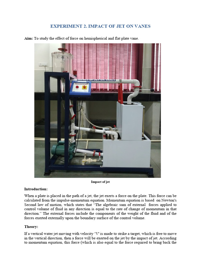 Jet Impact on Hemispherical and Flat Vanes | PDF | Force | Momentum