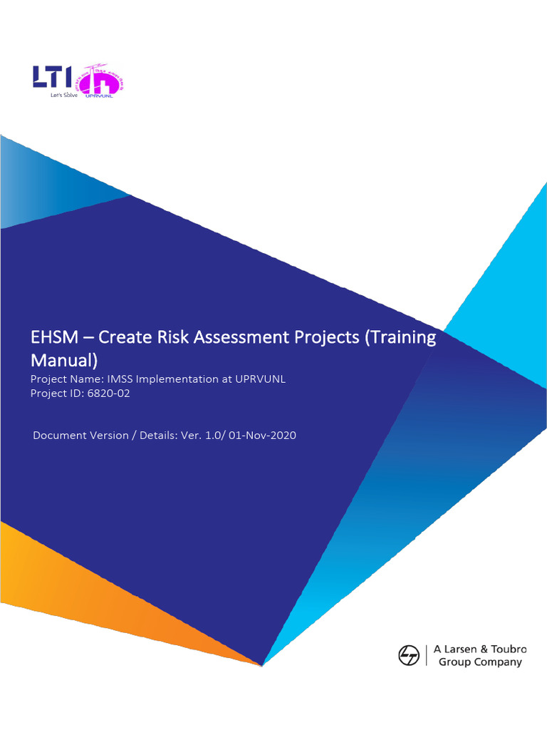 6820-02-IMSS UPRVUNL EHSM 14 Create Risk Assessment Projects V1.0 | PDF ...