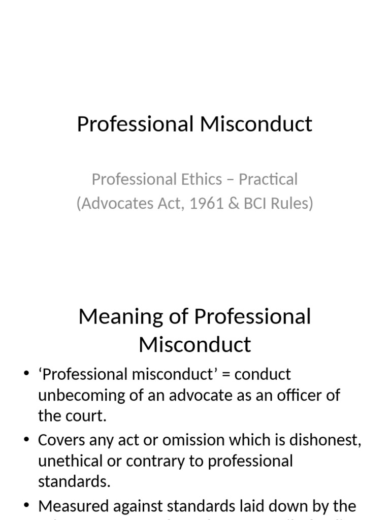Understanding Professional Misconduct in Law | PDF | Professional ...