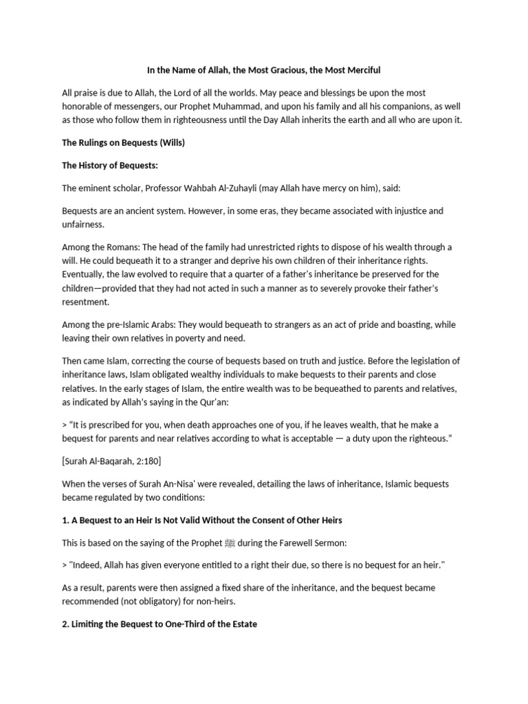 Wasiyyah,waqqaf | PDF | Will And Testament | Inheritance