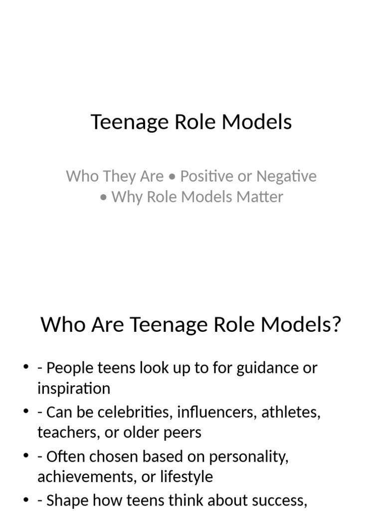 Impact of Teenage Role Models | PDF