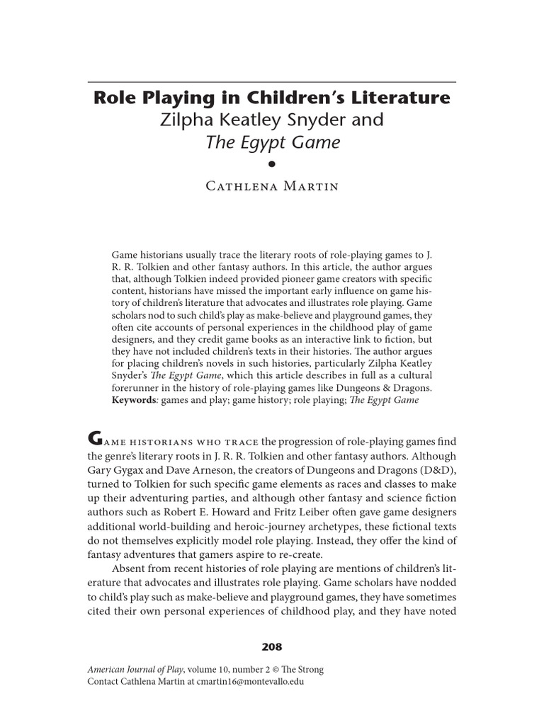 Role Playing in Children's Literature Inglês | PDF | Fantasy