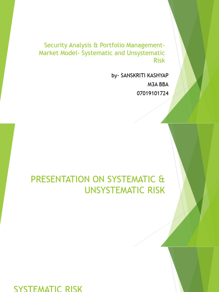 Understanding Systematic vs Unsystematic Risk | PDF