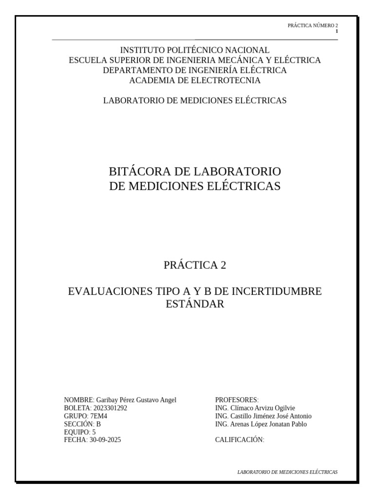 Evaluación de Incertidumbre en Mediciones | PDF | Desviación Estándar ...