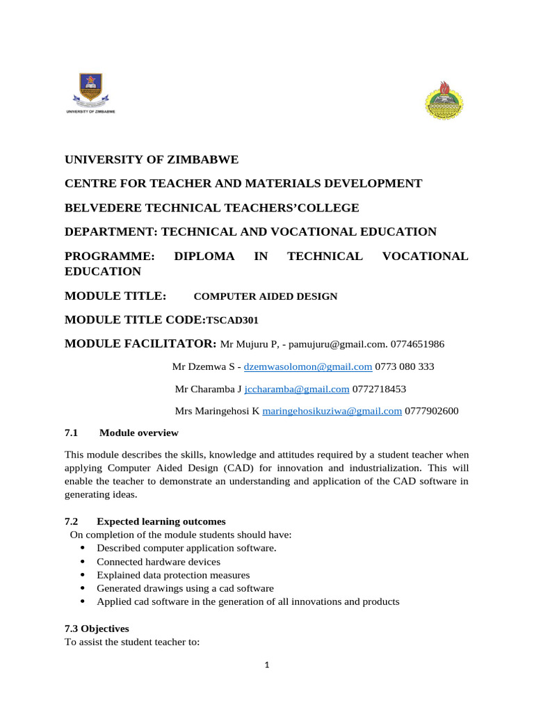 Computer Aided Design Diploma Module | PDF | Computer Aided Design ...