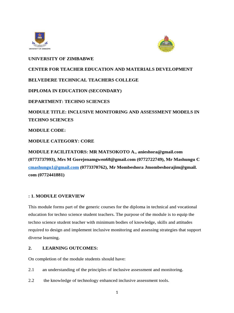 Inclusive Assessment in Techno Sciences | PDF | Educational Assessment ...