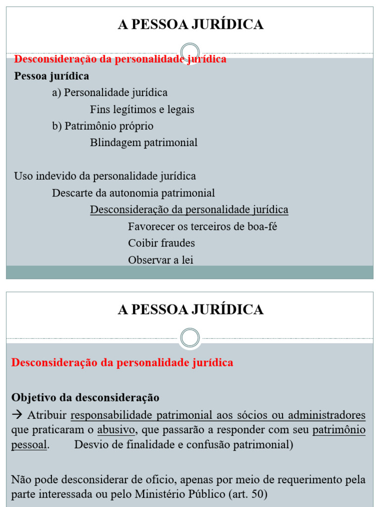 Desconsideração da Personalidade Jurídica | PDF | Desconsideração da ...