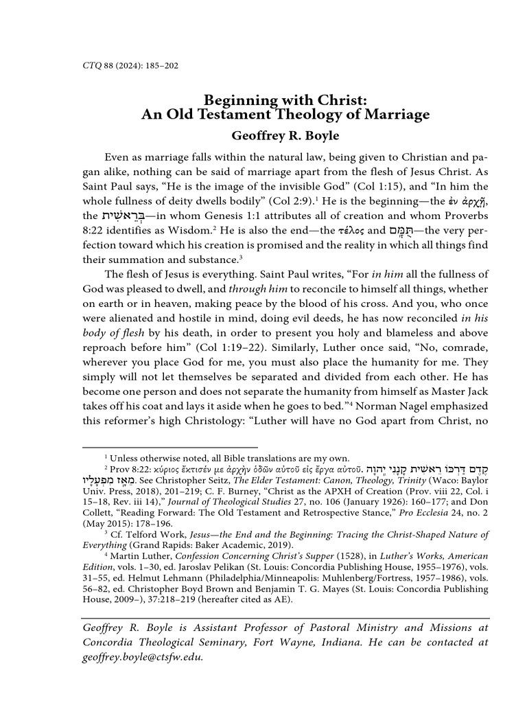 Christ-Centered Theology of Marriage | PDF | Jesus | Paul The Apostle