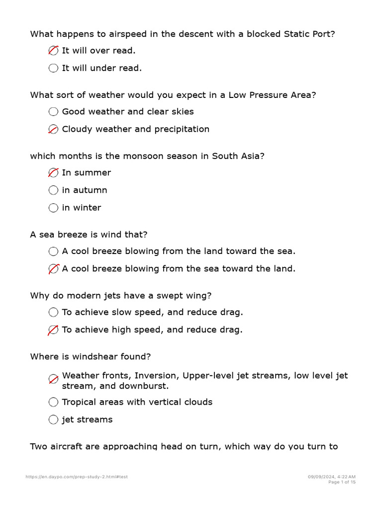 Test prep study 2 (3) | PDF | Airspeed | Aerospace