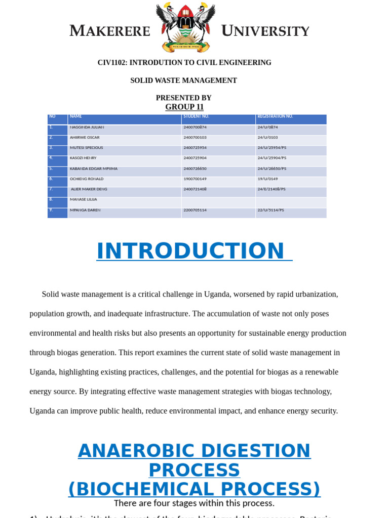 Group 11 Solid Waste Management Project | PDF | Biogas | Materials