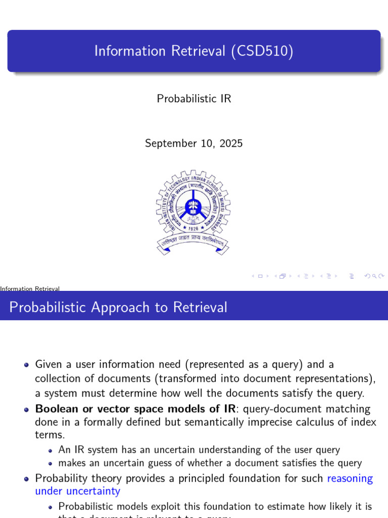 Probabilistic Information Retrieval Models | PDF | Information ...
