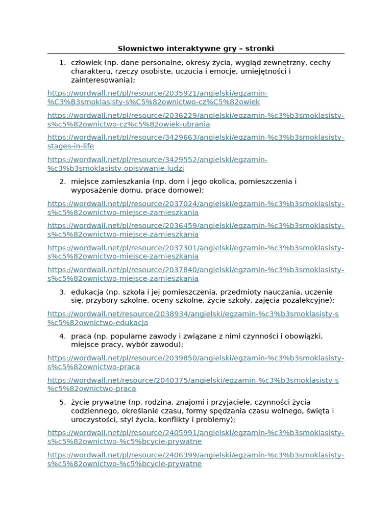 Slownictwo Gry - Stronki | PDF