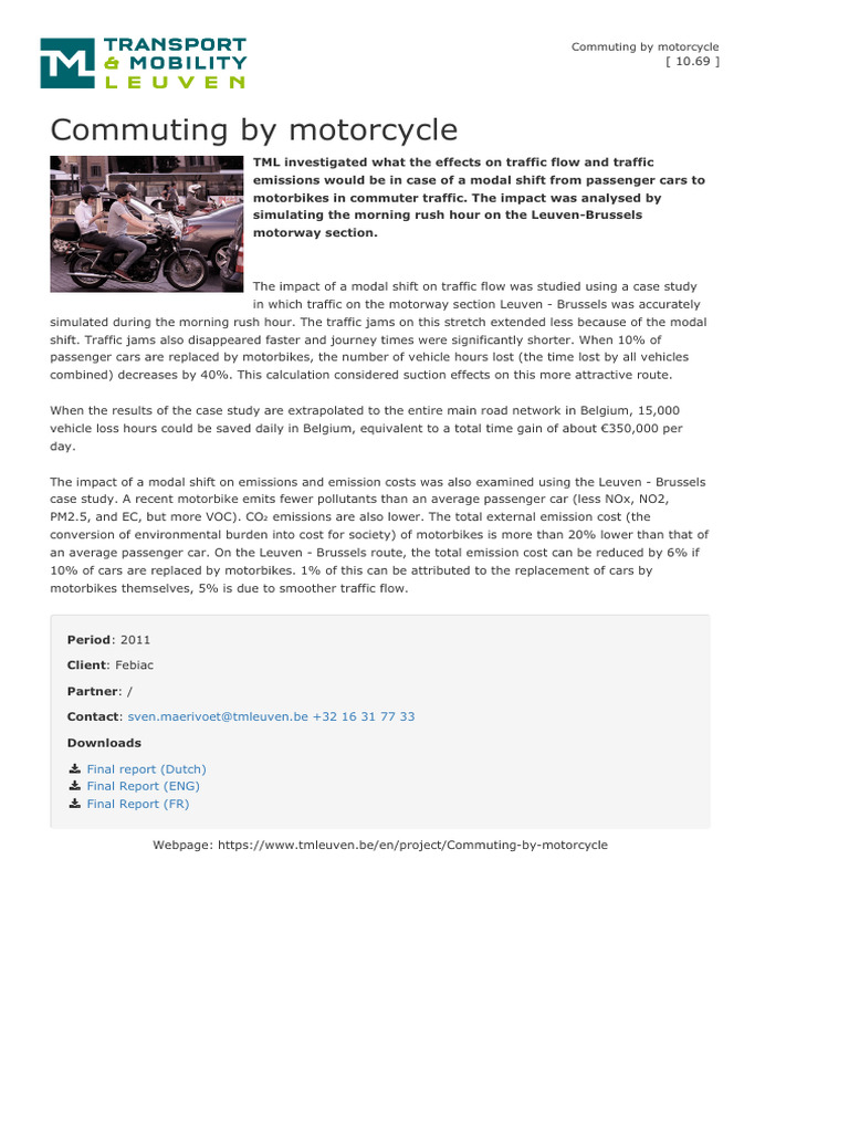 TML Commuting by Motorcycle 20251105 | PDF