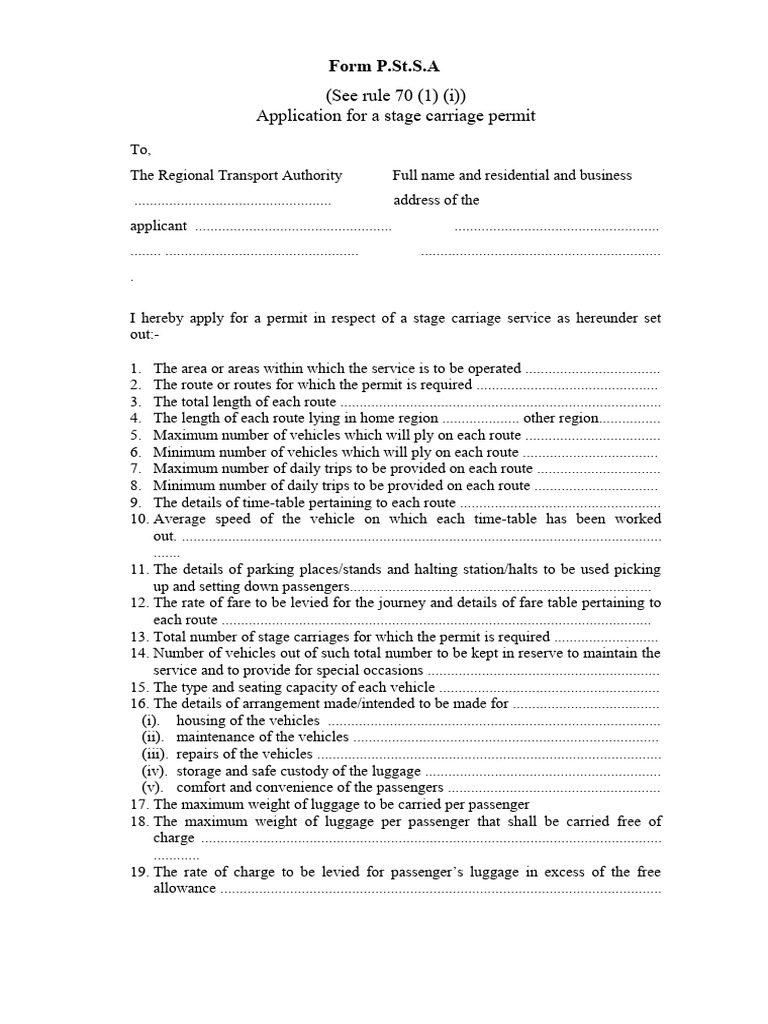 Form Pstsa | PDF | Transport