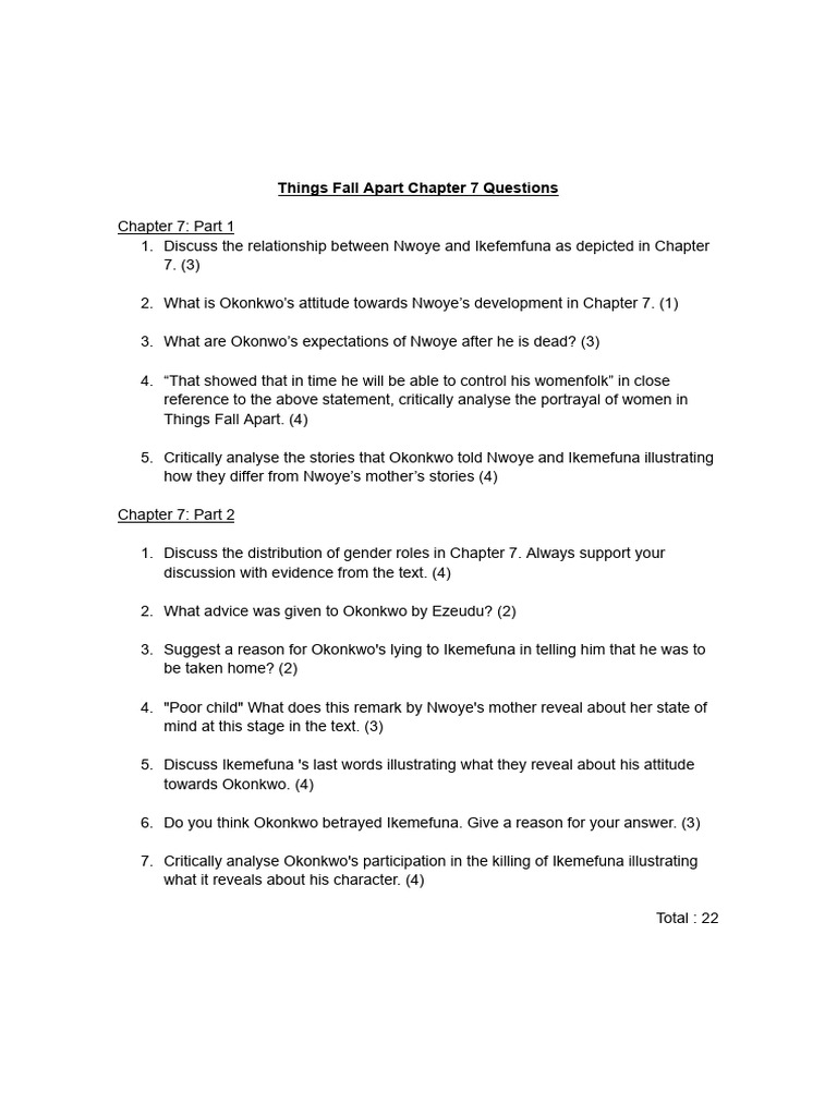 Chapter 7 Analysis of Things Fall Apart | PDF