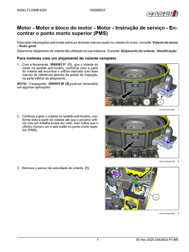 Instruções para Encontrar PMS do Motor AXIAL-FLOW® 8250 | PDF | Motores