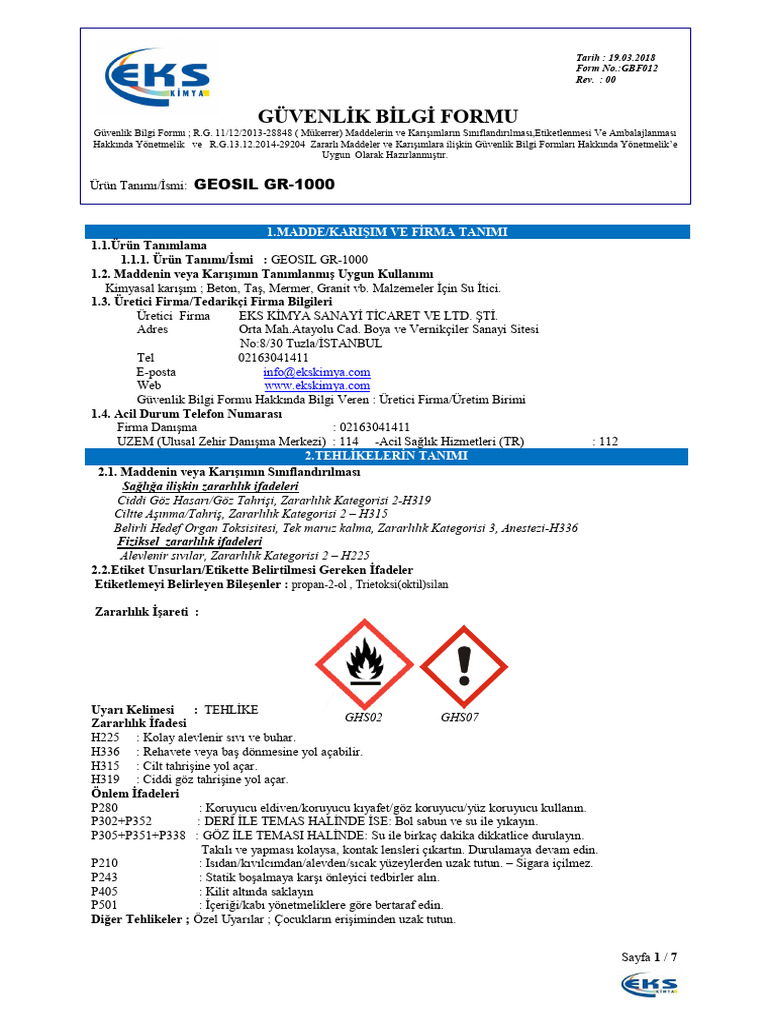 Geosil GR 1000 - GBF | PDF