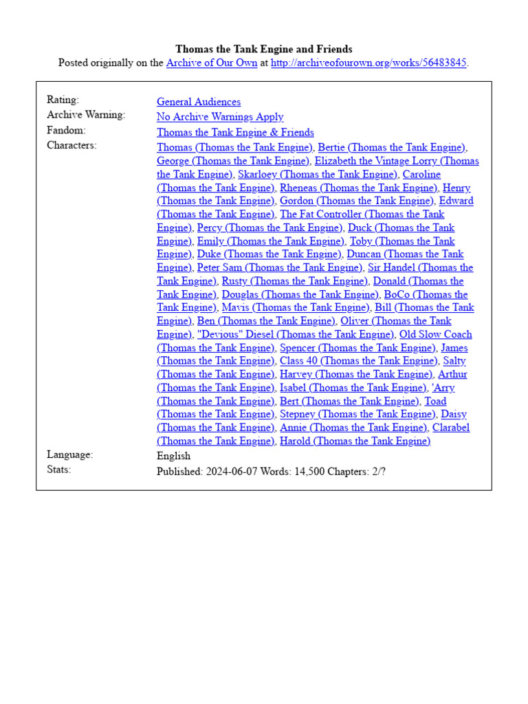 Thomas The Tank Engine | PDF | Train | The Railway Series