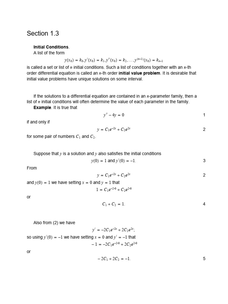 Emath3 | PDF | Initial Condition | Equations