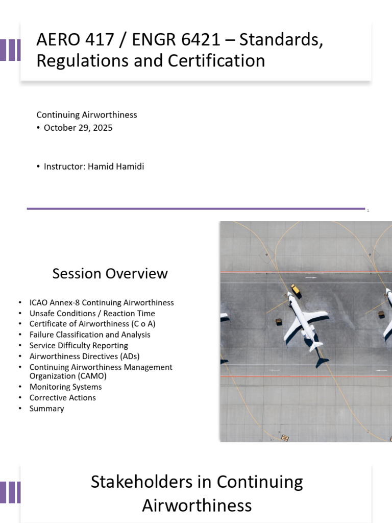 Continuing Airworthiness Standards Overview | PDF | Reliability ...