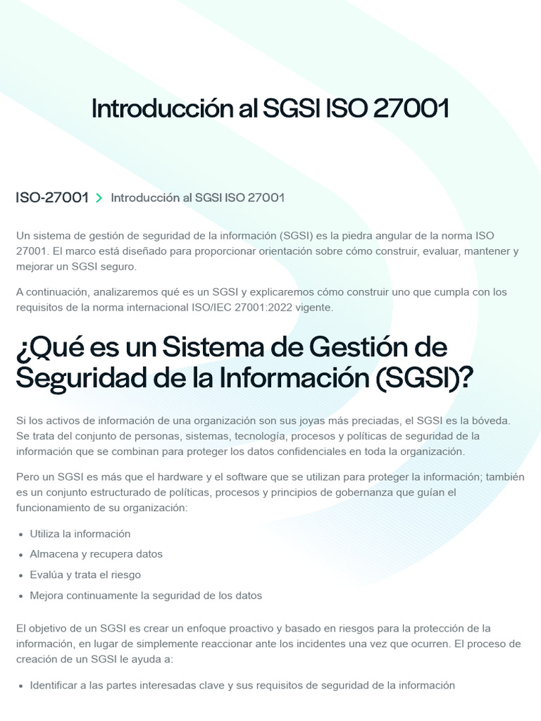 Guía para implementar un SGSI ISO 27001 | PDF | La seguridad ...