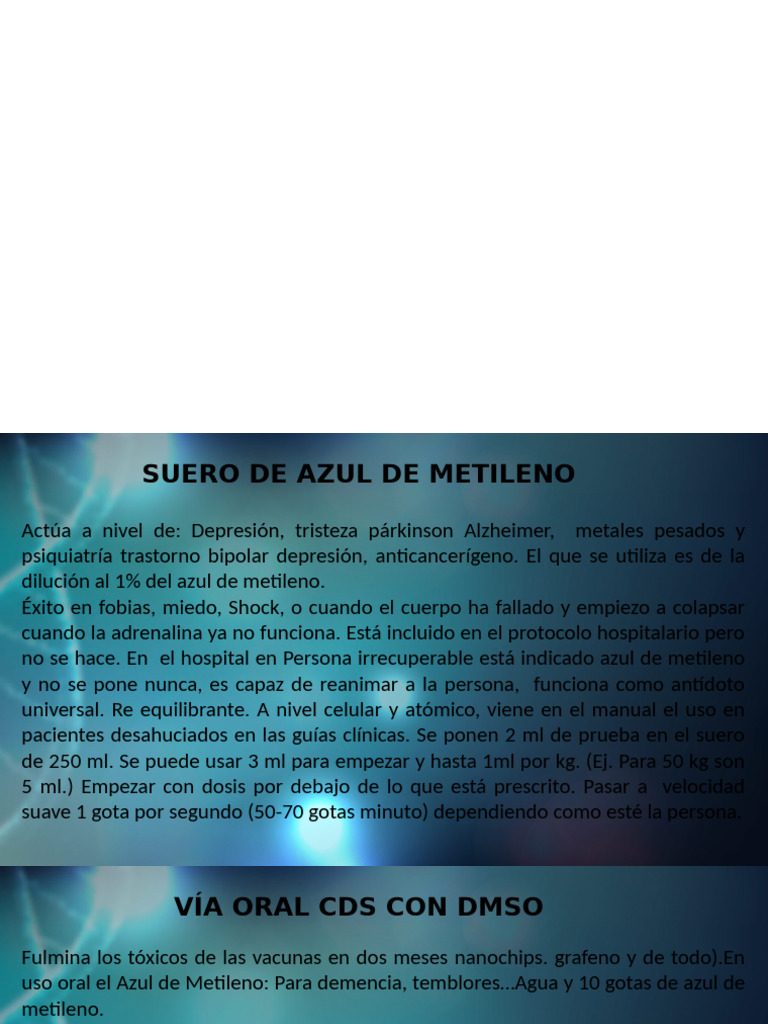 Beneficios del Azul de Metileno en Salud | PDF