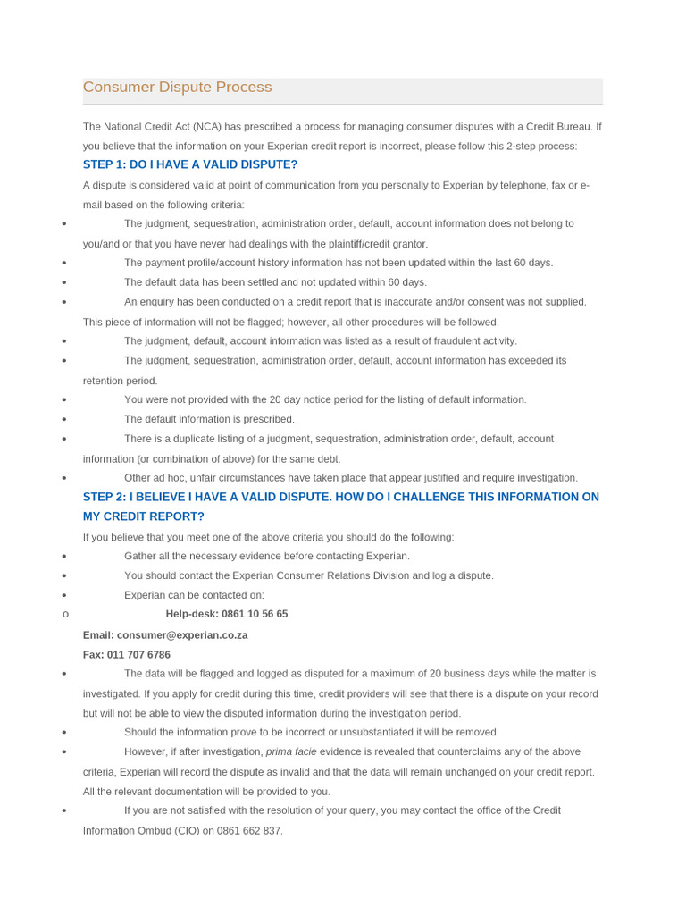 How to Dispute Your Credit Report | PDF | Credit History