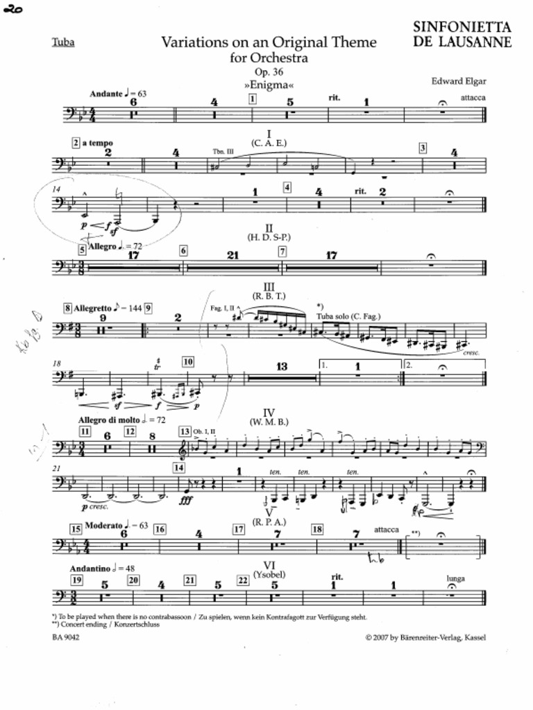 (Tuba) Elgar - Variations Enigma | PDF