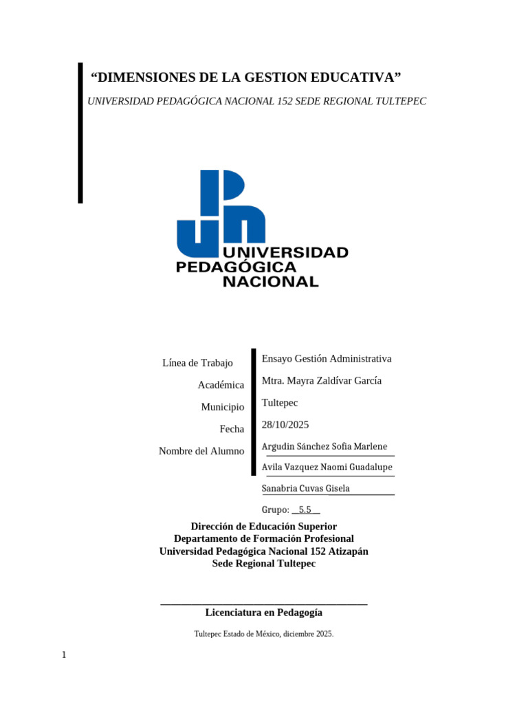 Dimensiones de la Gestión Educativa | PDF | Planificación | Institución