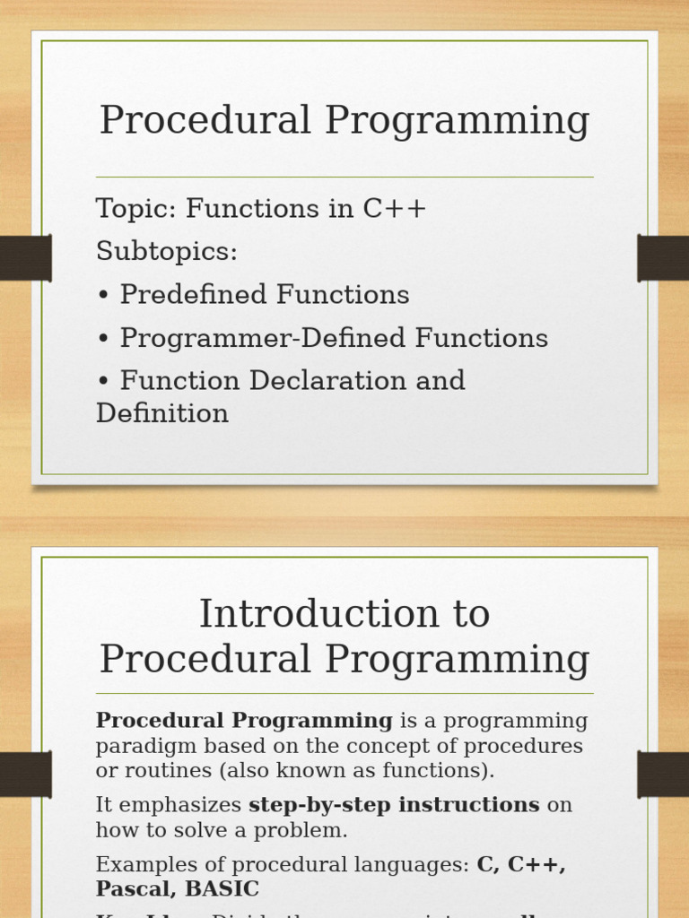 Functions in C++: A Procedural Guide | PDF | C++ | Software Development