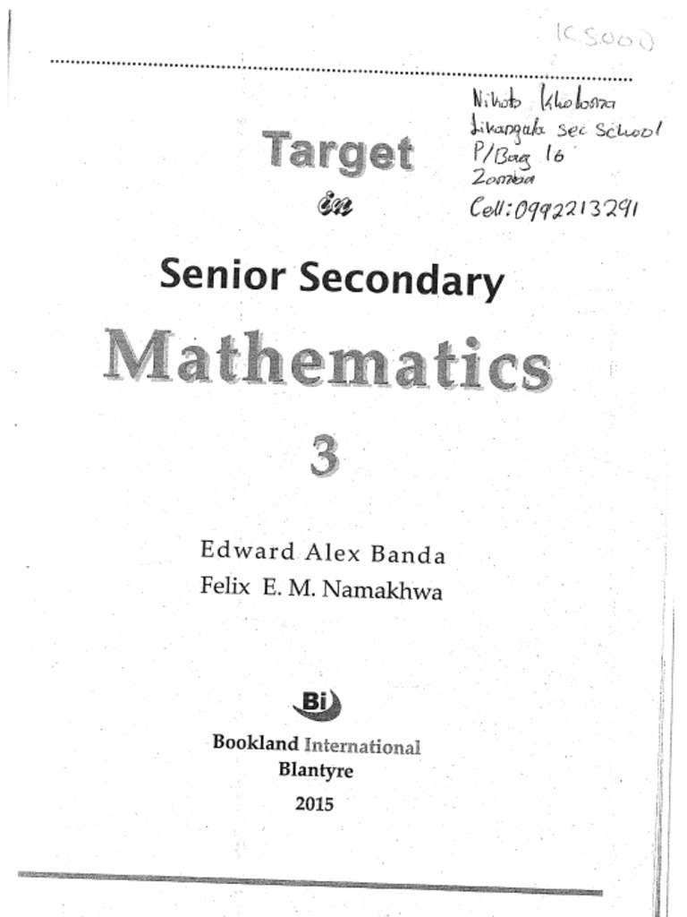 Target Book 3 Mathematics | PDF