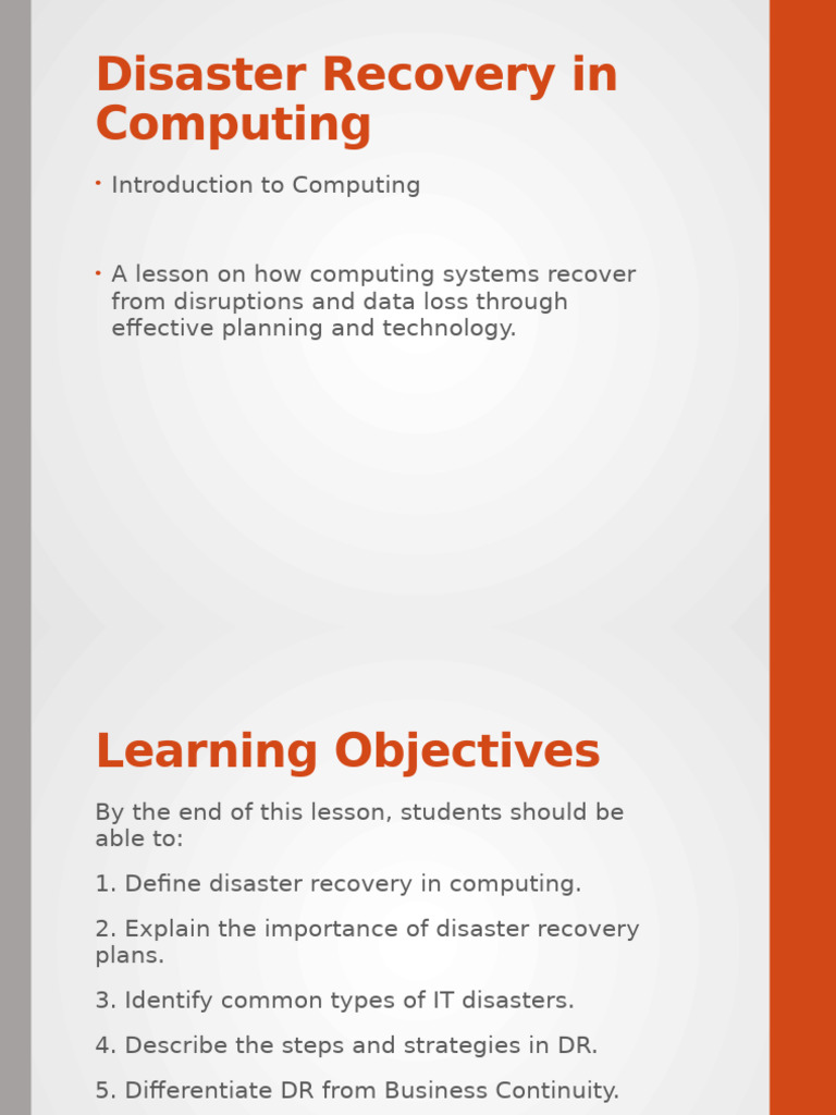 Disaster Recovery Strategies in Computing | PDF | Backup | Computing