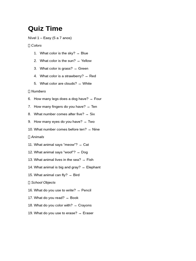 Quiz Time | PDF