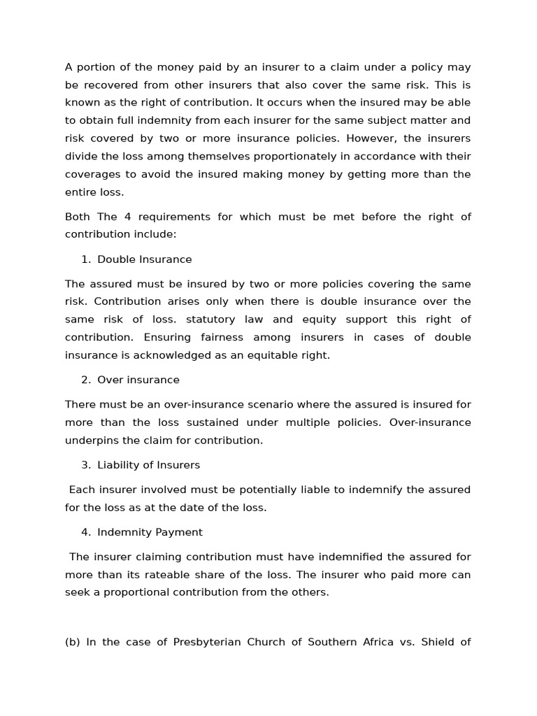Insurance Law Assignment | PDF