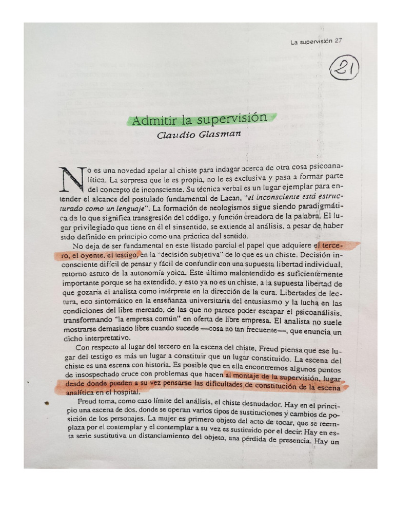Admitir La Supervision - Claudio Glasman | PDF