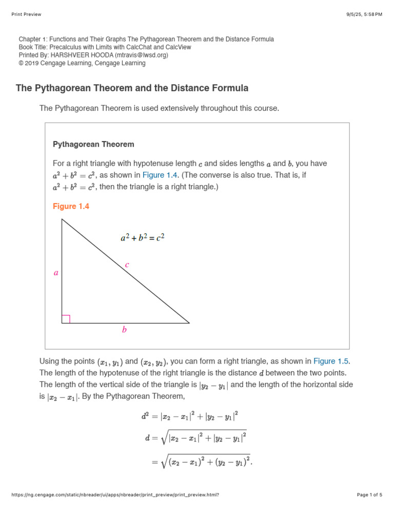 The Pythagorean Theorem and The Distance Formula | PDF | Elementary ...