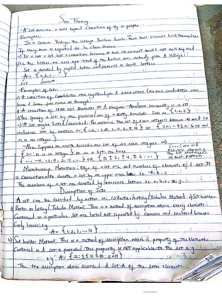 MTH 105 Class Note?? | PDF