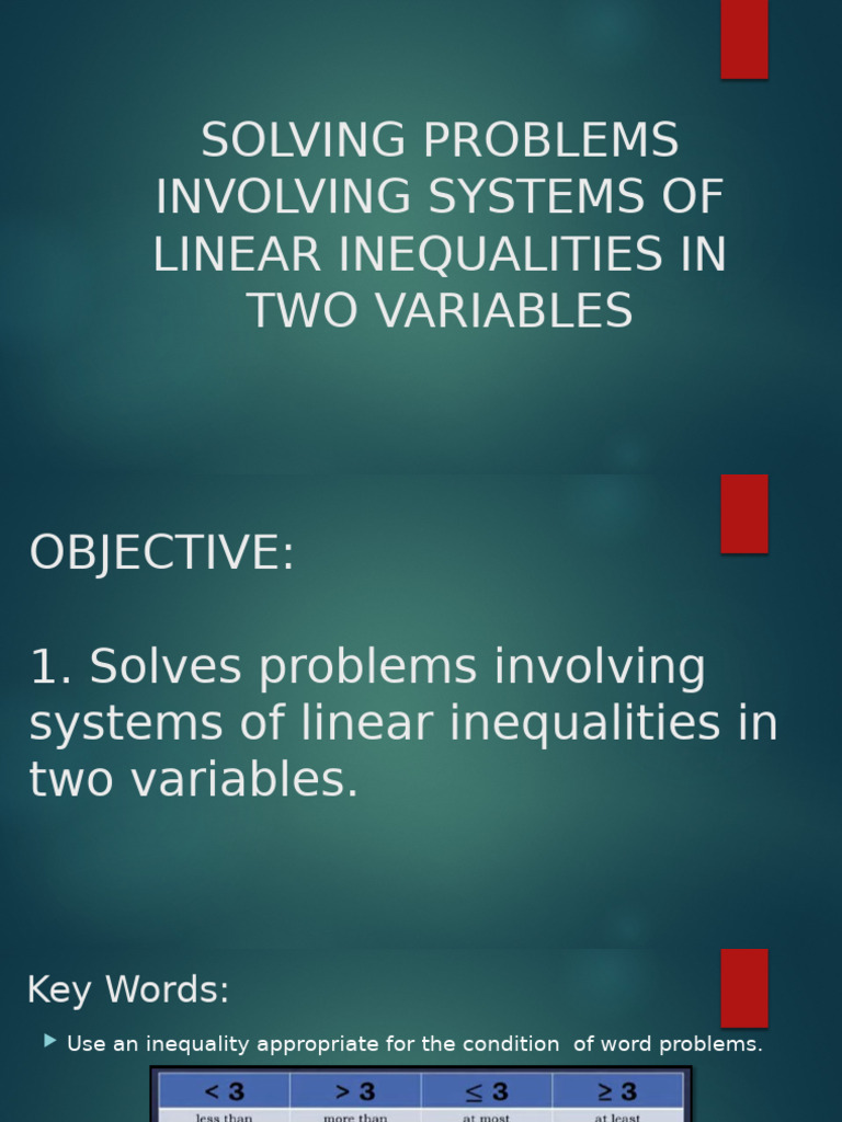 Solving Linear Inequalities in Two Variables | PDF